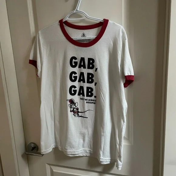 Disney Dumbo Timothy Q. Mouse White Red Ringer T-Shirt “Gab, Gab, Gab” - Picture 1 of 6